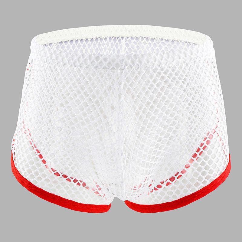 Men's Low Waist Mesh Breathable Boxer Briefs - Transparent & Youthful Design