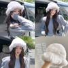 Real Rabbit Fur Hat Women's Winter Warm Double-sided Woven Thickened Ruffle Edge Bucket Hat Temperament Top Hat Basin Hat