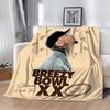 Chris Brown Breezy Bowl XX Concert Throw Blanket Luxury Designer Bedding Office Bed Blankets for Decorative Sofa King Lid Downy
