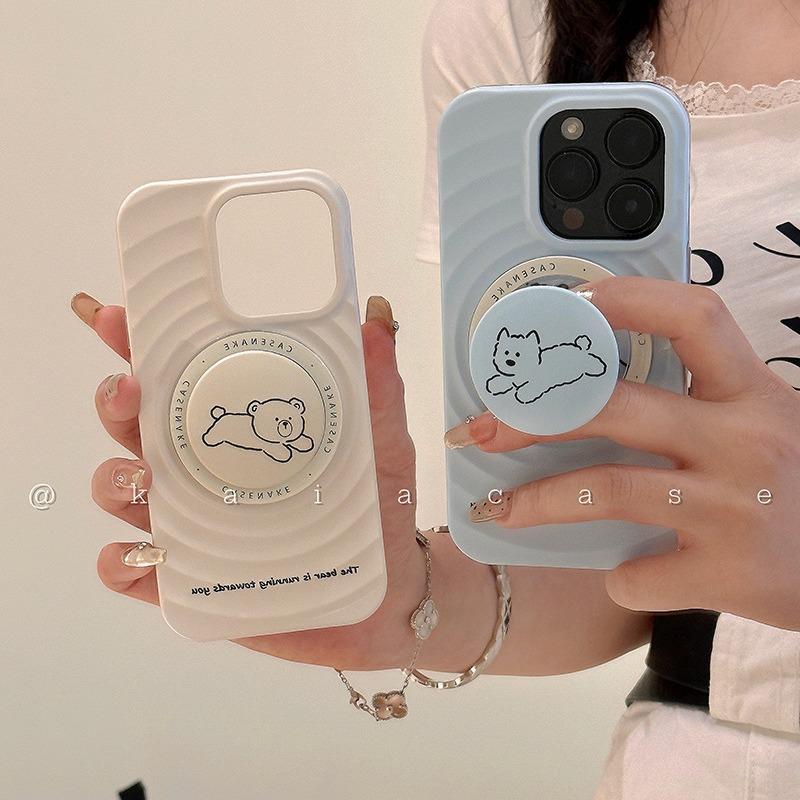 

Корейський ведмідь собака Боянг Чохол підходить для IPhone 14 ProMax 15 Чохол для телефону 13 Магнітний кронштейн 12 iPhone 15 Pro Max кислота зелений колір