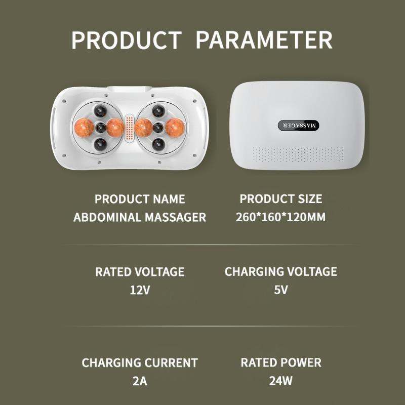 Automatic Abdominal Massager Bian Stone Belly Rubbing Instrument Dual-use for Waist Abdomen Promote Intestinal Peristalsis Gift