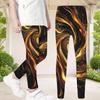 Girls Red Black Abstract Printed Full Length Stretch Waist Yoga Leggings