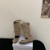 Inner height increase French bow ballet single shoes women's cool boots autumn new
