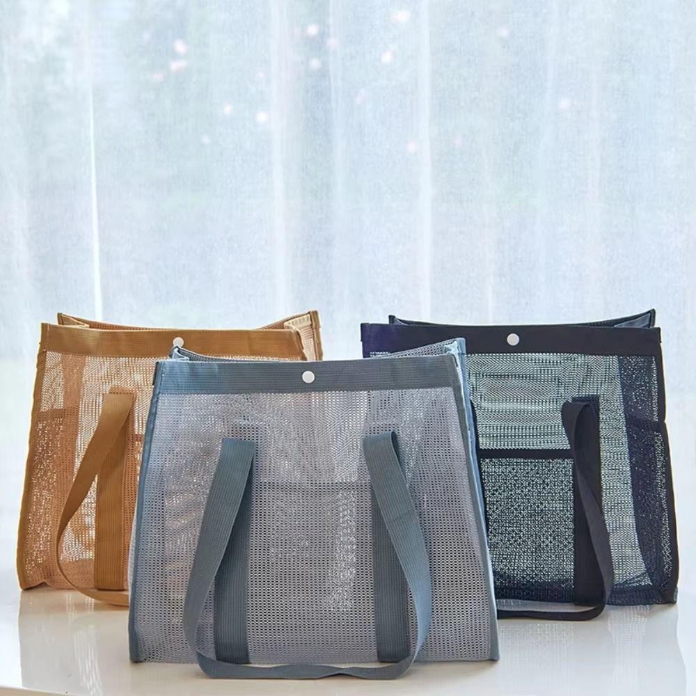 Large-Capacity Beach Toy Baskets Drawstring Portable Bath Storage Bag Travel Wash Tote Bag  Family