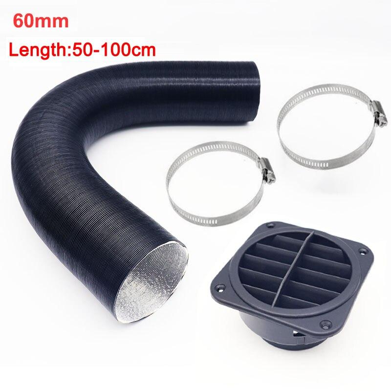 60/75/42mm Car Heater Replacement Kits Air Diesel Parking Heater Ducting Pipe Air Vent Outlet Hose Tube Connector w/Hose Clips