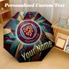 8 Rib Auto Folding Umbrella Burnley Football Print Custom Name Text Portable Rain Gear