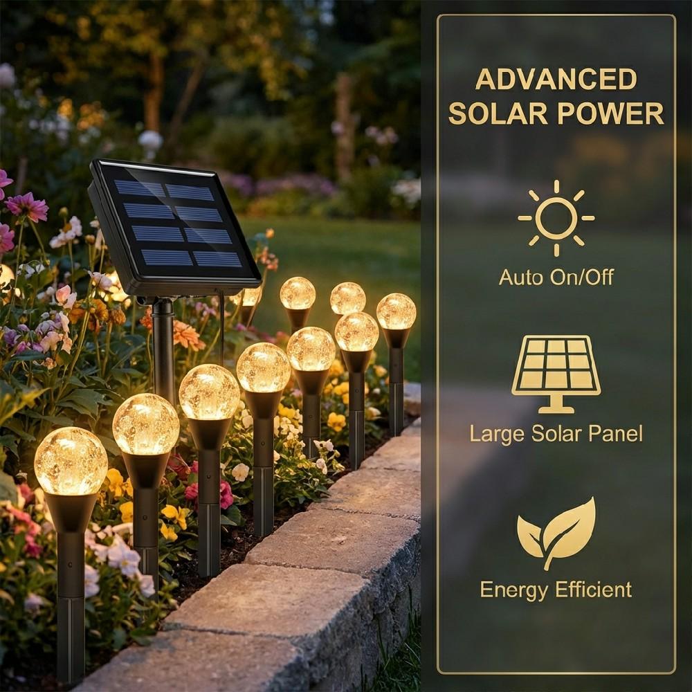 30/20/15 LED Solar Ground Plug Light, Crystal Ball Light, Atmosphere Light, Waterproof Path Light, Outdoor Courtyard Decoration