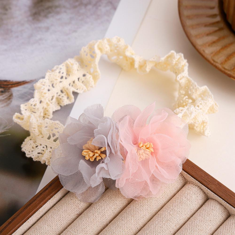 Korean Style Mesh Flower Baby Headband - Children's Princess Headdress for Birthdays and Photos
