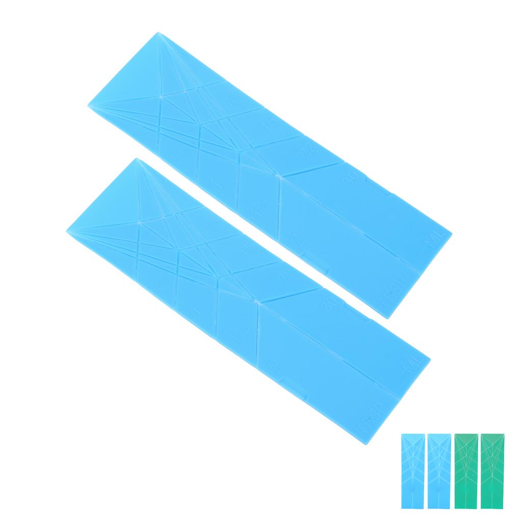 2pcs Flat Measuring Spoon 3 in 1 Polygons Measuring Spoon Fold Flat Kitchen Tool for Cooking Baking