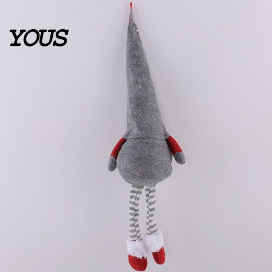 Festive Home Decor Plush Christmas Gnome Doll Decoration, Long Leg Soft Swedish Figurine, Holiday Stuffed Elf Dwarf Ornament for Tiered Tray Tabletop