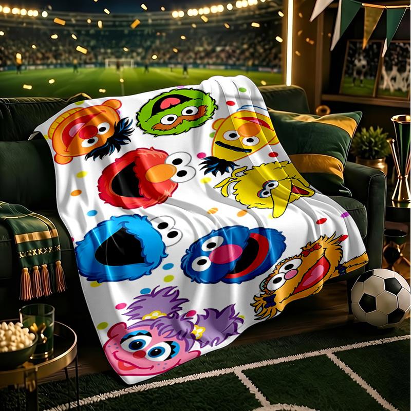 Se-same Characters Throws Blanket Flannel Blankets Plush for Couch Bed Gifts for Men Women Travel picnic blanket Christmas fan gifts