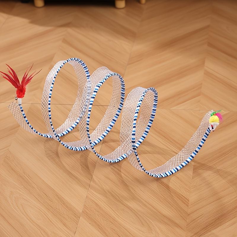 Interactive Tunnel Game Tube Artificial Feather Mouse Toy Stimulates Indoor Cats Kittens Pet Activities