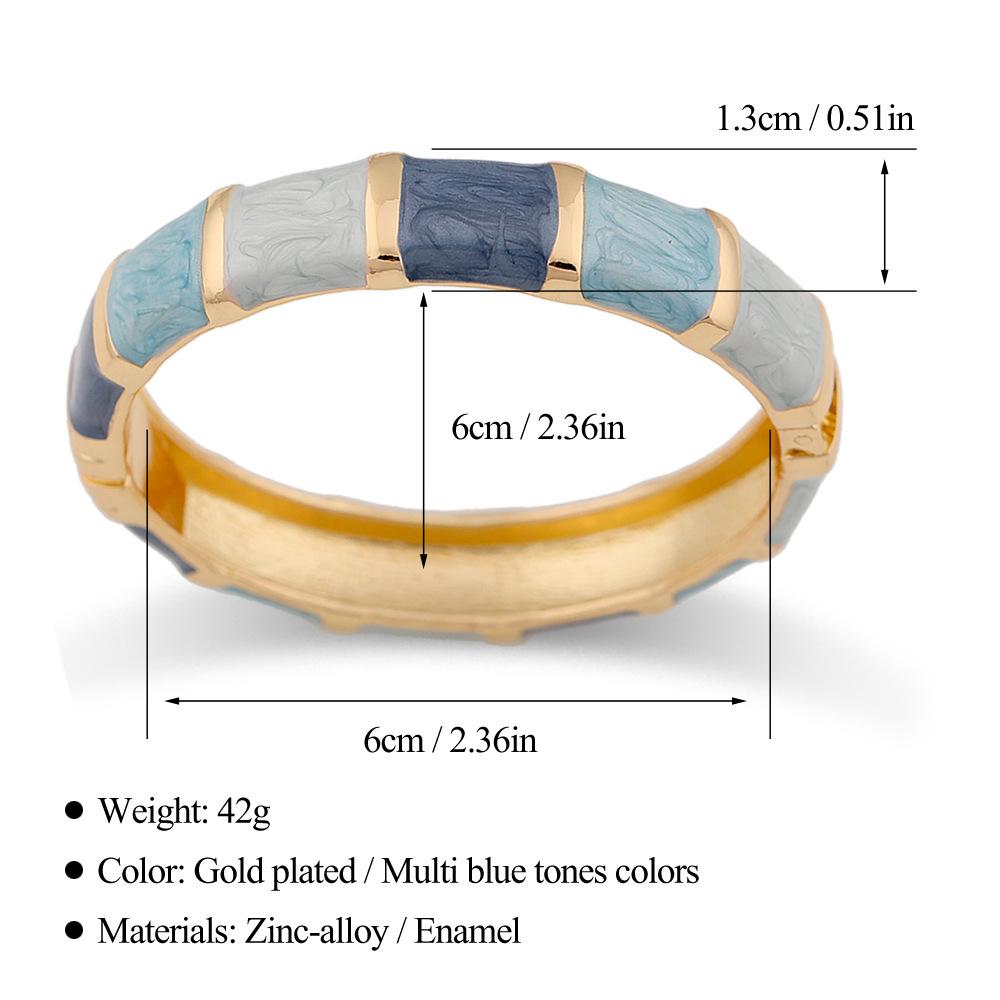 DIEZI 5 Style New Fashion Blue Irregular Enamel Cuff Bangles Hip Hop Geometric Gold Color Wide Bracelet For Women Men Jewelry