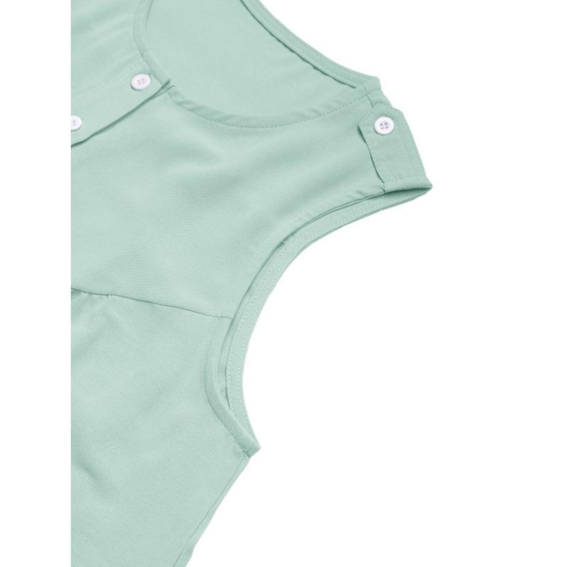 Pleated Summer Sleeveless Dress for Women