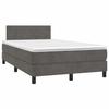 Exclusive House - Slat Bed Base with LED Mattress Dark Grey 120x190 Cm
