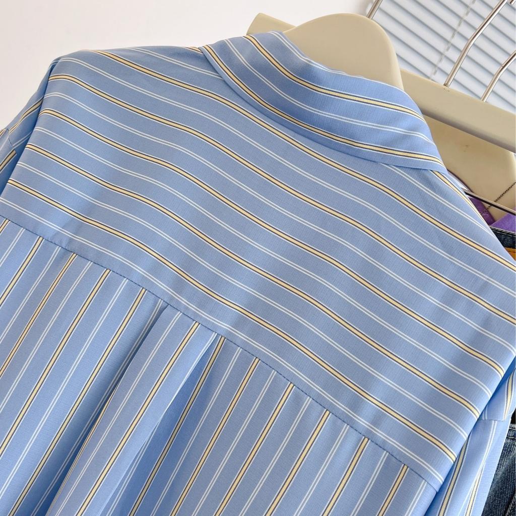 1116 Spring New Striped Shirt Women's Foreign Style Age Reduction Inner Commuter Fashion Daily Casual Commuter Professional Shirt