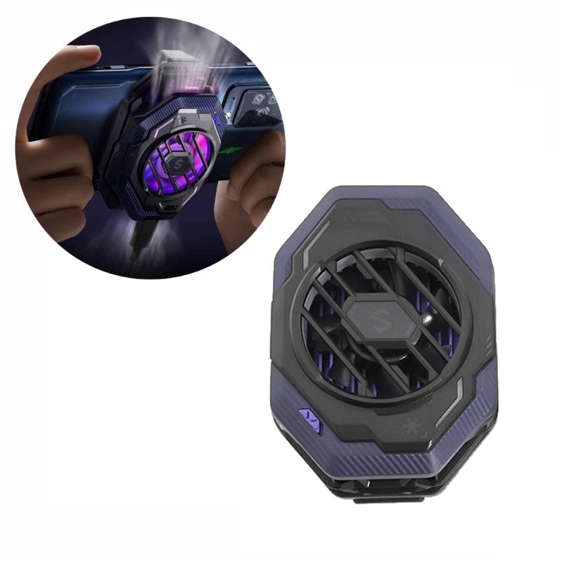 Black-Shark 3Pro Radyatör Evrensel Cep Telefonu Soğutucu Fan 7-Blade 20W Yarıiletken Arka Klip Isı Emici RGB Işık ile