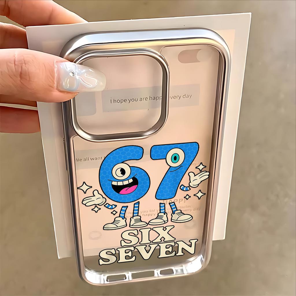 Cool Six Seven 67 Phone Case for IPhone 17 16e 16 15 14 13 12 11 Air Pro Max X XR XSMAX 8 7 Plus Luxury Clear Soft Back Cover