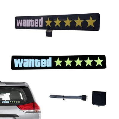 Wanted Car Window Stickers Windshield 5 Star Stickers Car Window Sticker Glow Panel Decoration Accessories For Trunk Wall