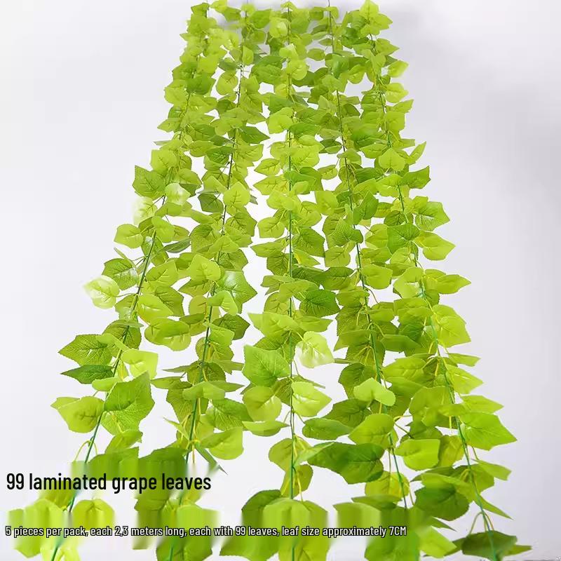 Rattan Vine Decorative Fake Leaves for Ceiling and Pipe Covering