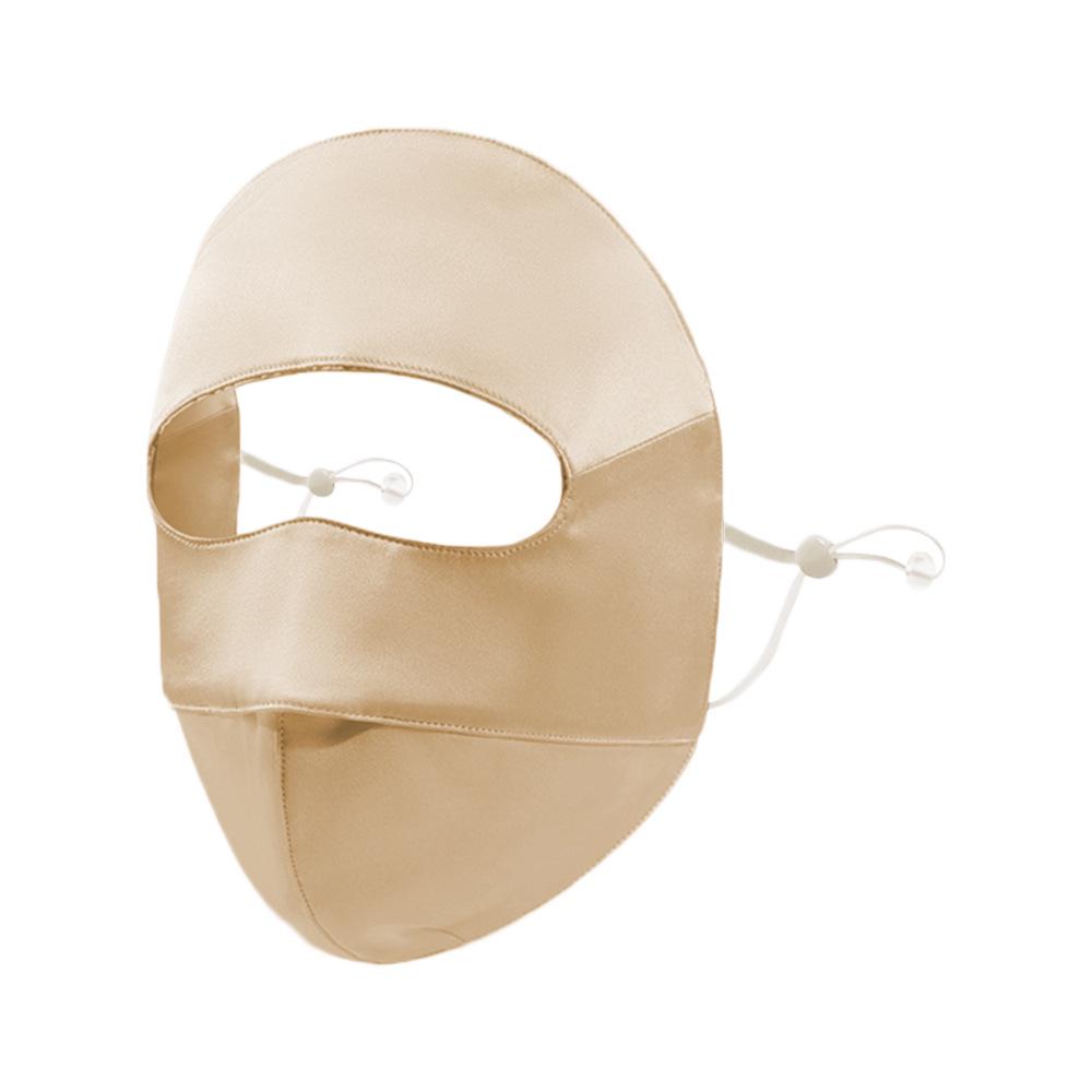 Women's Mulberry Silk UV Protection Face Mask - Breathable, Dustproof, Cycling-Friendly with Sunshade Eye Corner Protection