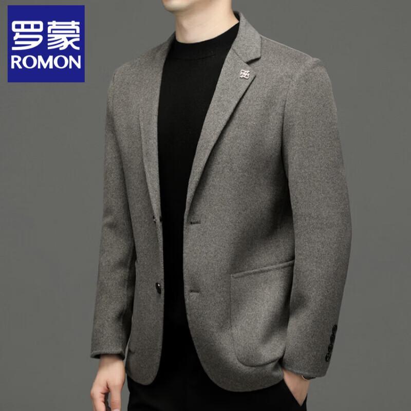 Luomeng Men's Double-Faced Wool Blend Business Casual Suit Jacket