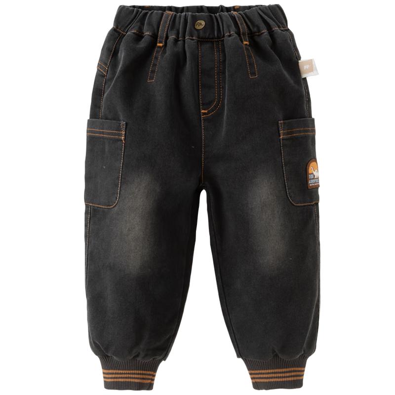 DAVE & BELLA Boys' Autumn/Winter Black Denim Jogger Pants