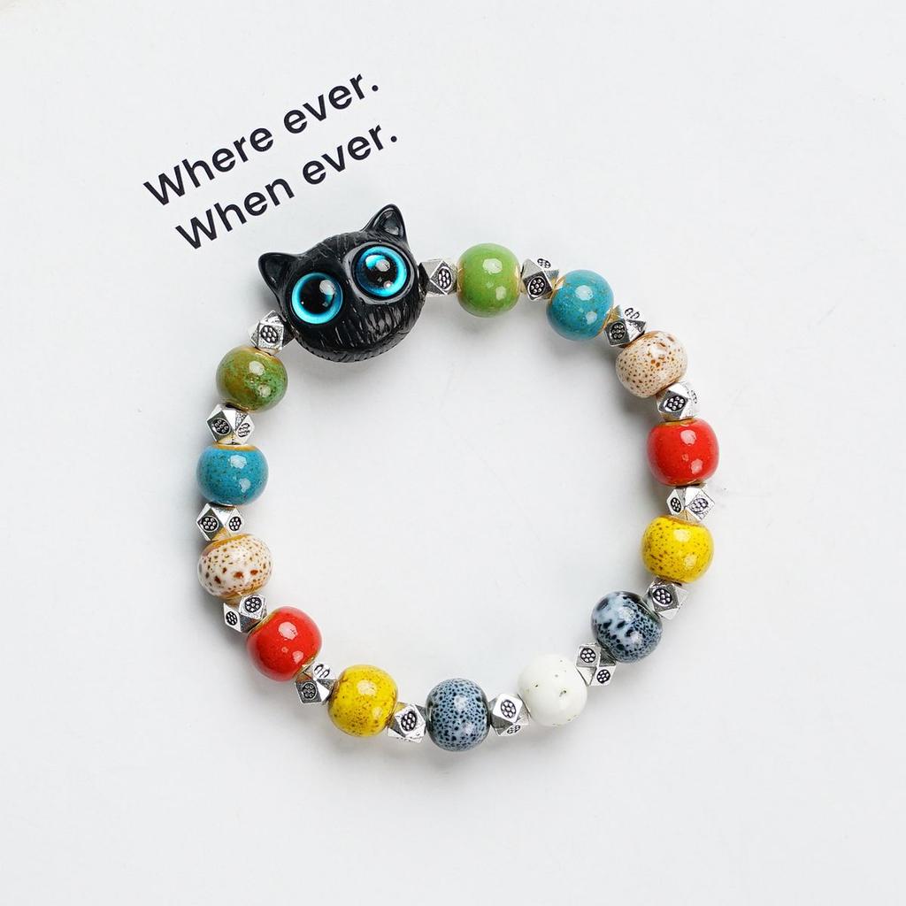 Manufacturer's Supply Niche Ceramic Bracelet Porcelain Bead Jewelry National Style