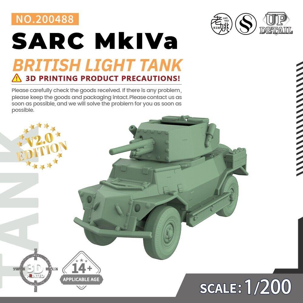 

SSMODEL 1/200 Military Model Kit British SARC MkIVa Light Tank