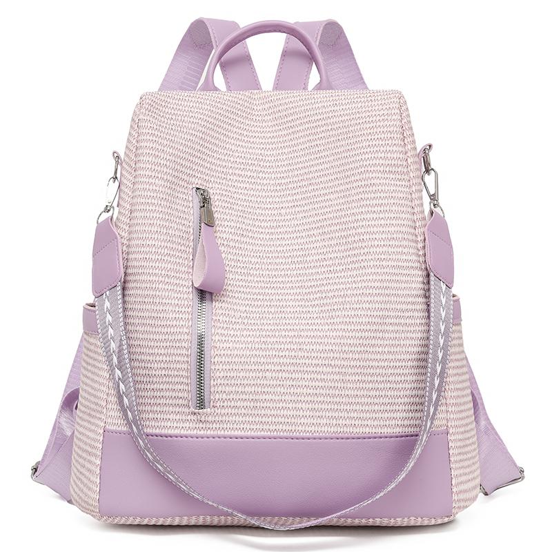 

2026 New Fashi Women s PU Leather Backpack Large Capacity Waterproof Anti-Theft Travel Bags Casual Daypack for Work & Outdoor фіолетовий