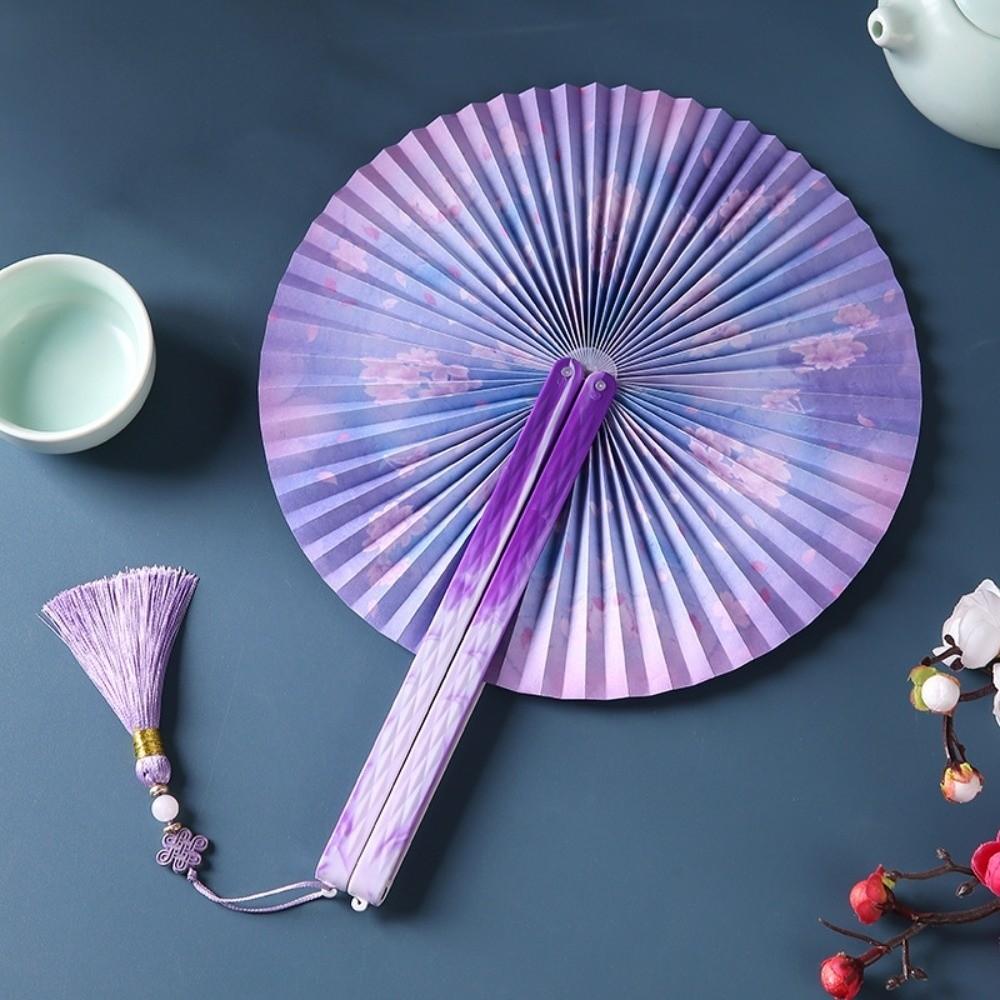 Shell-Shaped Chinese-Style Shell Fan Magnetic Plastic Handle Dance Fan  Women's Use