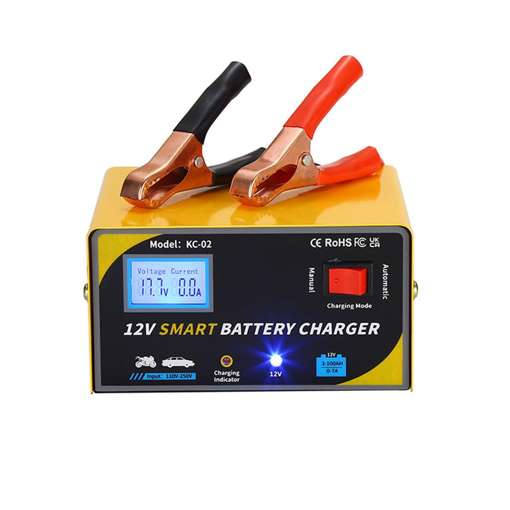 Car Battery Smart Battery for 12V Battery Digital Display PowerCelsiusVoltageCelsiusCurrent Automatic Manual Modes