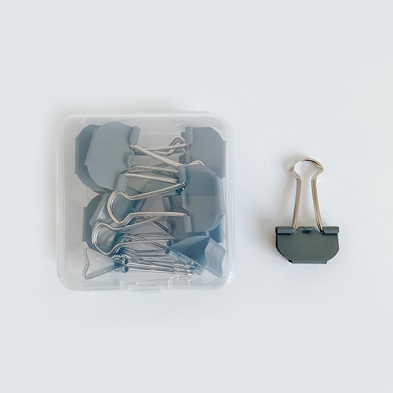 

12 шт. креативный, трудосберегающий, 25 мм, цветной, длинный, зажим для билетов, металлический зажим для ручного бухгалтерского учета, офисный зажим для квитанций серый