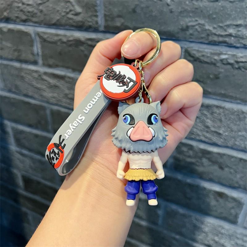Trendy Demon Slayer Keychains: Cool Nezuko, Kyoujurou, Tanjiro Bag Pendant for Men & Women