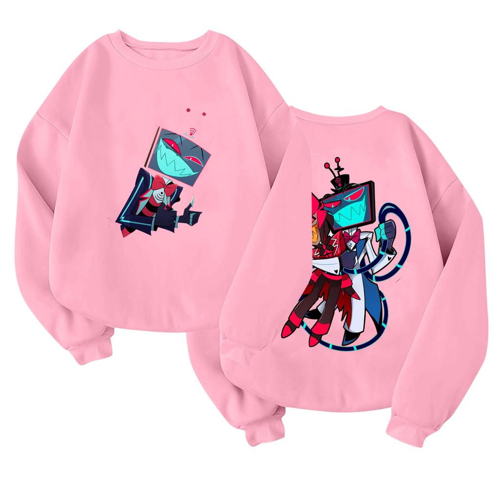 Children's Fashionable Lightweight Long-sleeved Round Neck Pullover With Pockets Printed Pullover