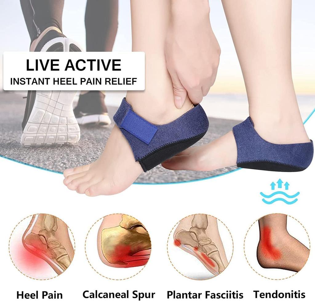 SEFLICA® Gel Heel Cups Silicon Heel Pad for Heel Ankle Pain, Heel Spur Shoe Support Pad for Men and Women Shock Cushion Pad for Heels Cushion Heel
