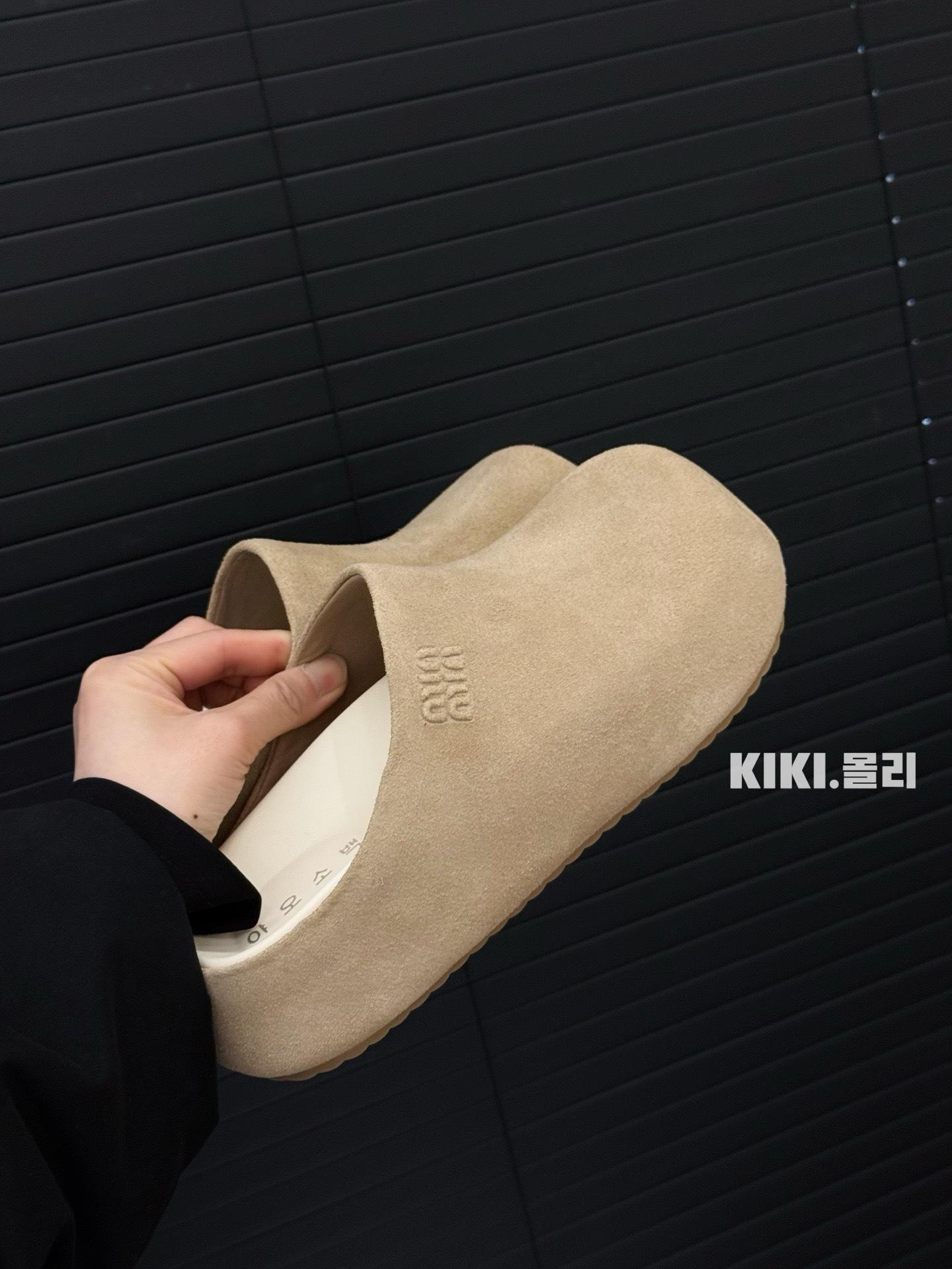 

Европейская сумка с мягкой подошвой весна-лето новые ретро тапочки с толстой подошвой усиленные бархатные коровья кожа ленивая девушка 40 песочный