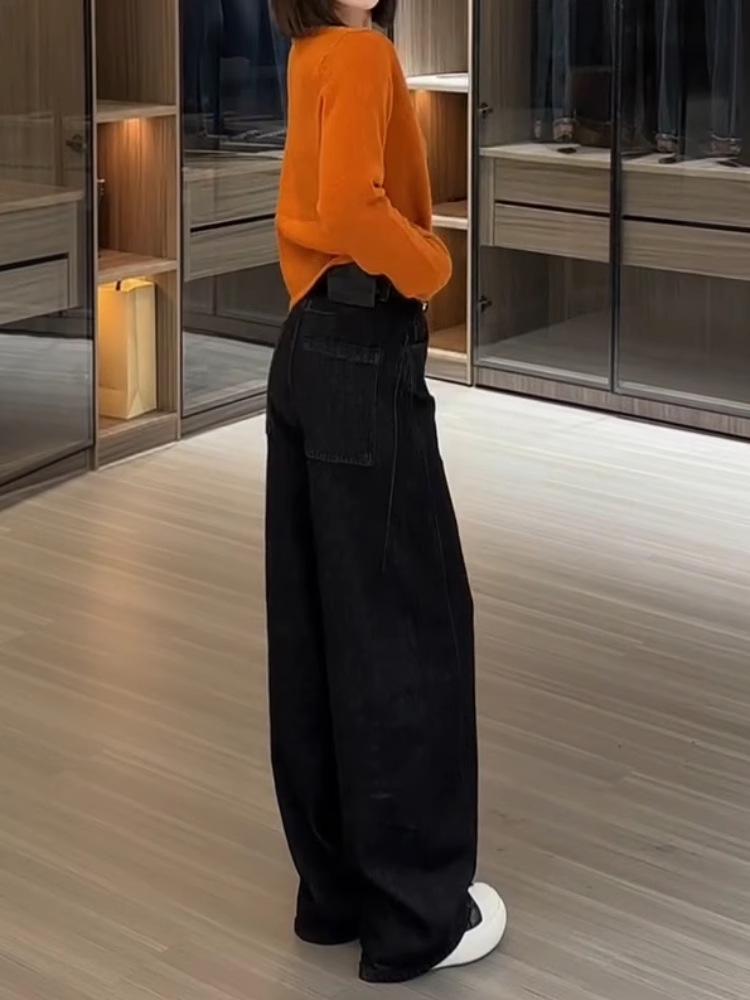 Plus Size Women's High Waist Wide Leg Jeans - Slimming Fit, Fall 2024 Collection