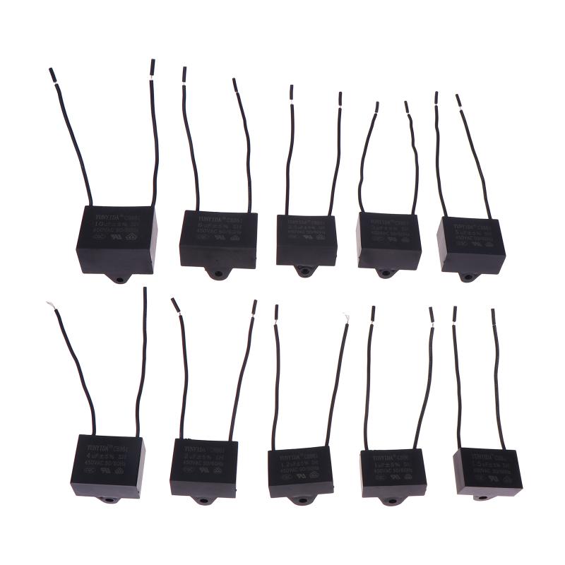 Cbb61 450V Lüfterkondensator 1/1.2/1.5/2/2.5/3/4/5/6/10 Uf Deckenventilator Motor Betrieb Rechteck Kondensatoren Kit
