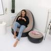 Inflatable Lounge Chair : Lazy Flocking Recliner, Air Couch Sofa for Indoor, Outdoor, Travel & Camping (No Pump)