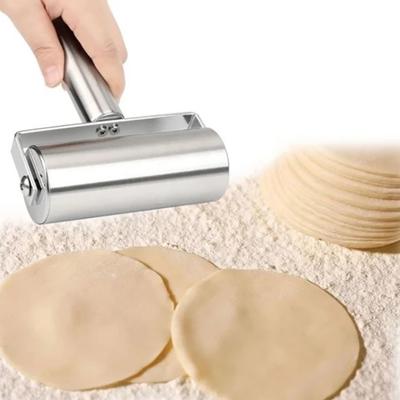 1 st Rostfritt Stål Dubbelhuvud Kavel Non-stick Deg Bakverk Rulle Kök Dumplingsmaskin Nudlar Utomhusbordsartiklar
