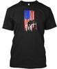 Hurdles Running Distressed American Flag Premi T Shirt Made In USA Size S To 5XL