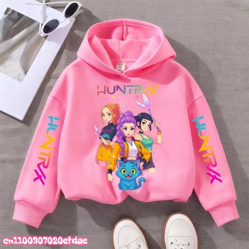 Fashion Women's Hoodie K-Pop Demon Hunters Print Kids Hoodie Pullover Girl Tops Spring And Autumn Leisure Sweatshirr Clothing