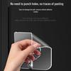 Transparent No-Drill Adhesive Hooks - Strong Adhesive, No-Trace Nails, Stainless Steel, Ideal for Kitchen & Bathroom