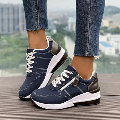 Baskets tendance pour femmes, chaussures de sport décontractées à plateforme, chaussures basses à lacets