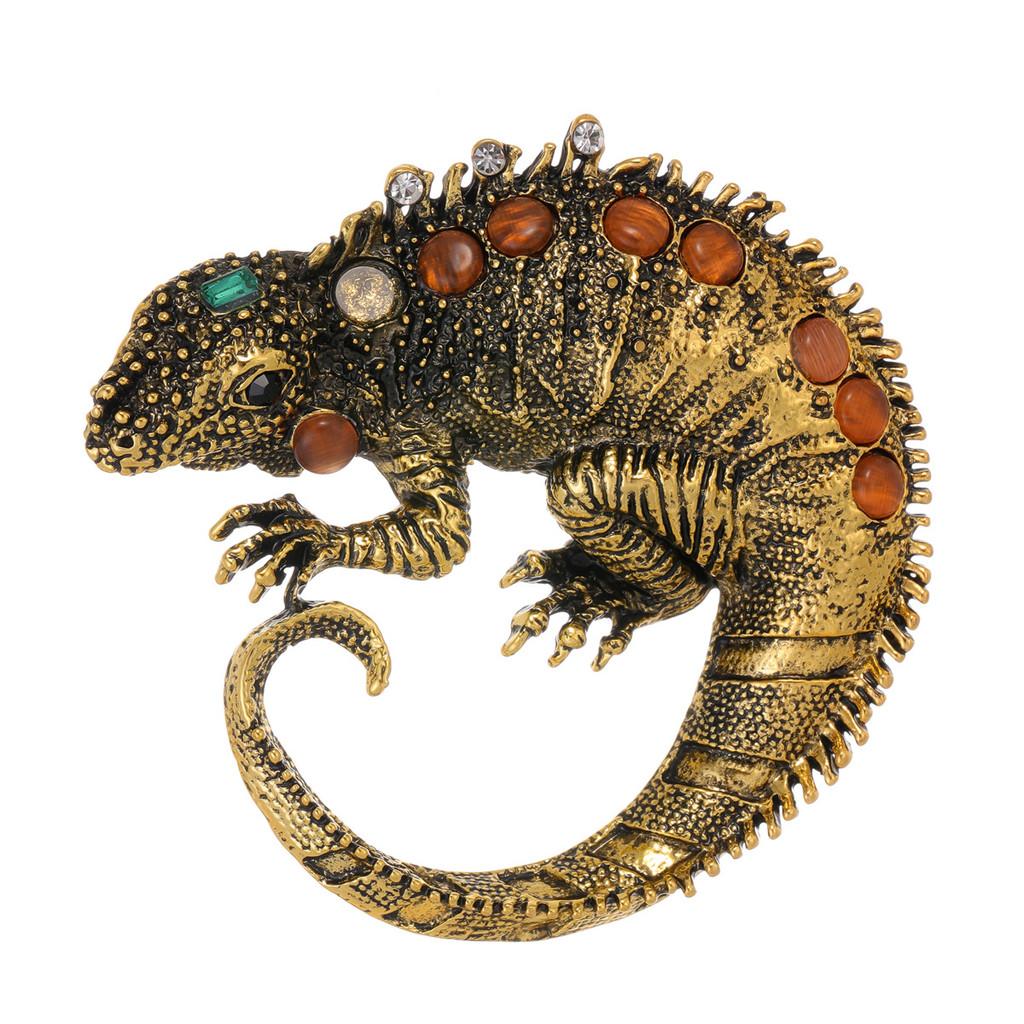 

Vintage Lizard Animal With Zinc Alloy Decor For Women And Men золотой