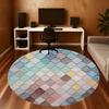 1pc tile pattern Round Chair mat Area Rug - Non-Slip, Floor Mat for Office, Bedroom, and Indoor Decor c1118119
