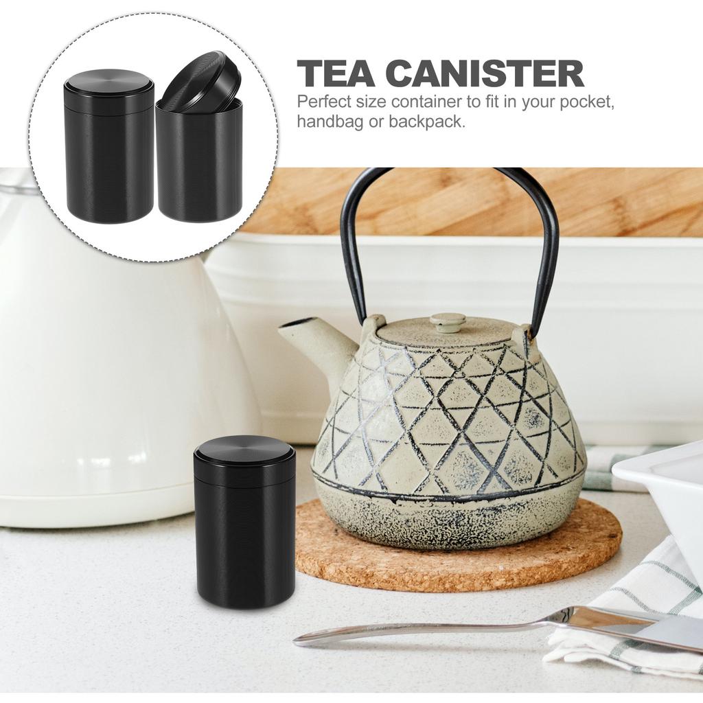 Titanium Alloy Tea Canister Small Portable Storage Can Metal Airtight Container Uv Protection Tea Jar Multi-Use Kitchen Canister