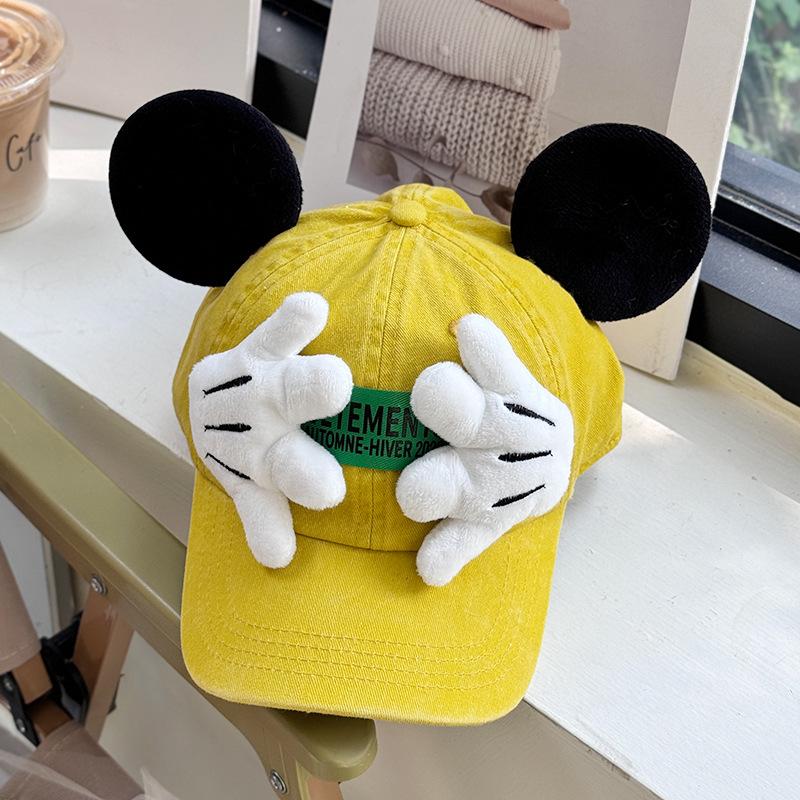 Original homemade cartoon cover face Mickey parent-child baseball cap polished cotton children's cap outdoor outing hat