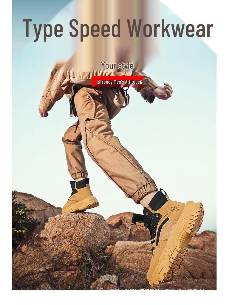 Chaussures de Randonnée Warrior Noires pour Homme 2025 - Antidérapantes, Extérieur, Sports d'Été et d'Automne, Chaussures de Papa